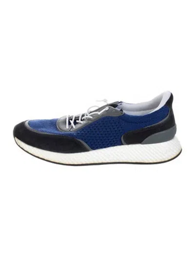 Pre-owned Z Zegna Suede Sneakers In Blue