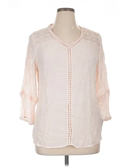 Pre-owned Zac & Rachel 3/4 Sleeve Blouse In Ivory