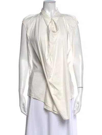 Pre-owned Zac Posen Cowl Neck Sleeveless Blouse In Neutrals