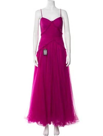 Pre-owned Zac Posen Nylon Long Dress W/ Tags In Purple