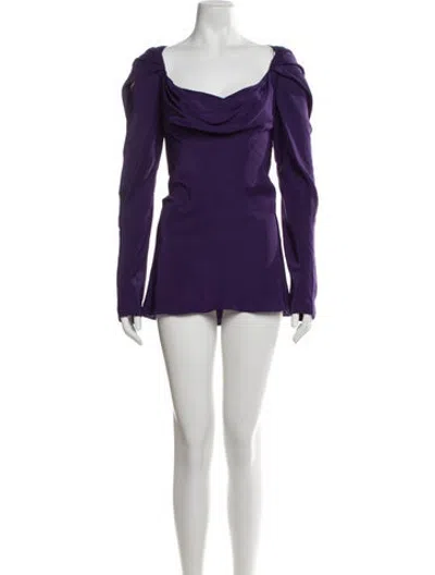 Pre-owned Zac Posen Silk Mini Dress In Purple