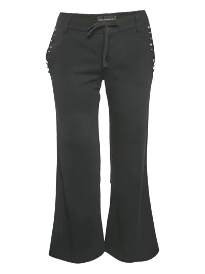 Pre-owned Zadig & Voltaire Tud-detail Flared Trousers In Black