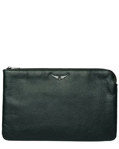 Zadig & Voltaire Uma Wings Grained Leather Pouch