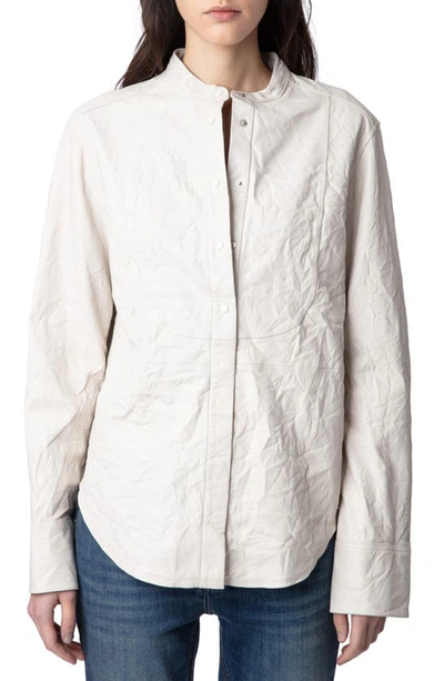 Zadig & Voltaire Chic Cuir Froisse Leather Shirt In Judo