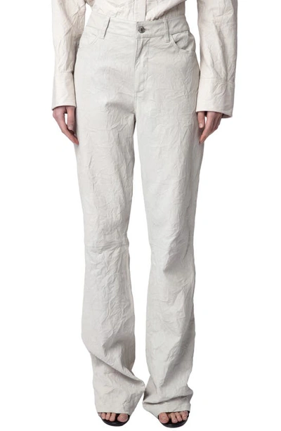 Zadig & Voltaire Pistol Crinkled Leather Pants In Judo