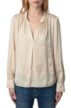 Zadig & Voltaire Tink Satin Blouse In Treillis