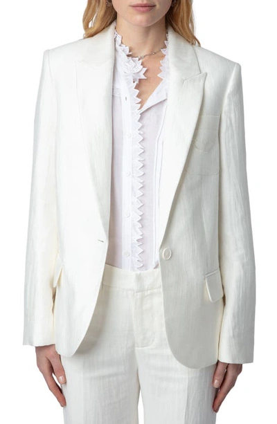 Zadig & Voltaire Vow One-button Jacket In Blanc