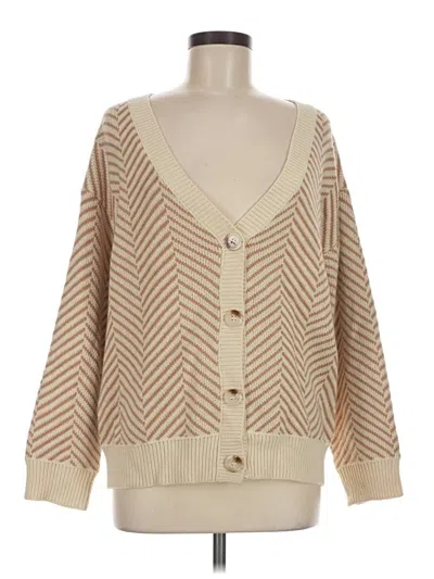 Pre-owned Zaful Cardigan Sweater In Tan