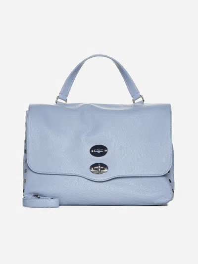 Zanellato Postina M Daily Leather Bag In Blue Murano