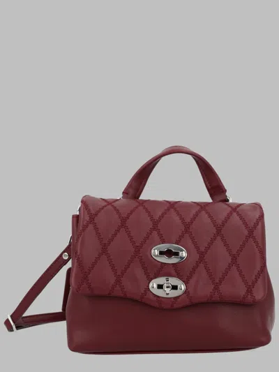 Zanellato Postman Mini Leather Handbag In Burgundy