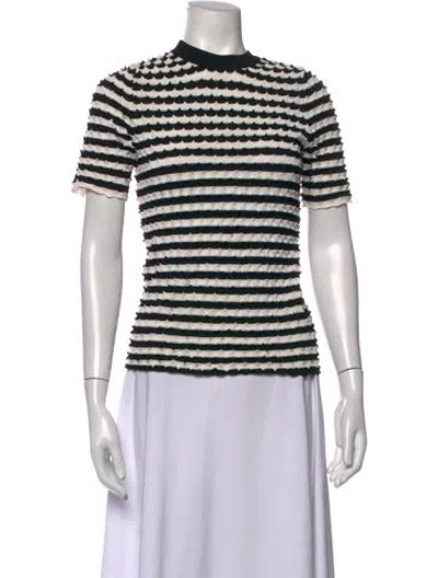 Pre-owned Zankov Striped Crew Neck Top In Black/white