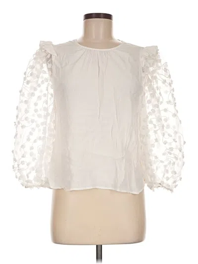 Zara 3/4 Sleeve Blouse In White