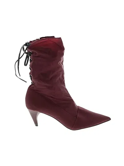 Pre-owned Zara Boots In Burgundy