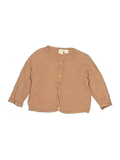 Pre-owned Zara Kids' Cardigan Sweater In Tan