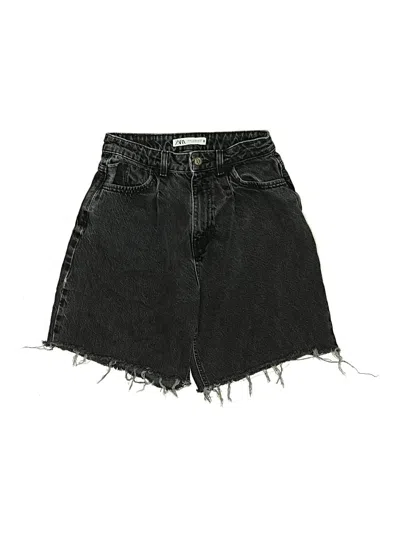 Pre-owned Zara Denim Shorts In Black