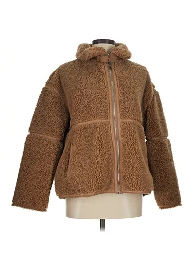 Pre-owned Zara Faux Fur Jacket In Brown