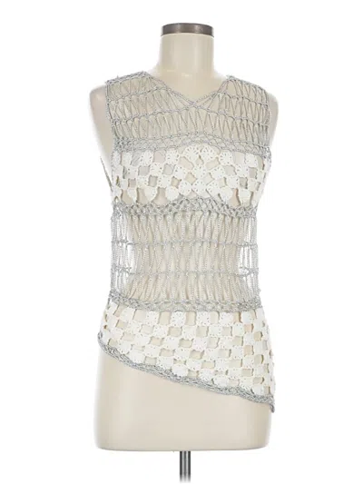 Zara Sleeveless Top Silver Strapless Neckline Tops In Gray