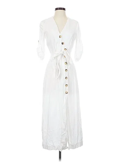 Pre-owned Zara Trf Casual Dress In White