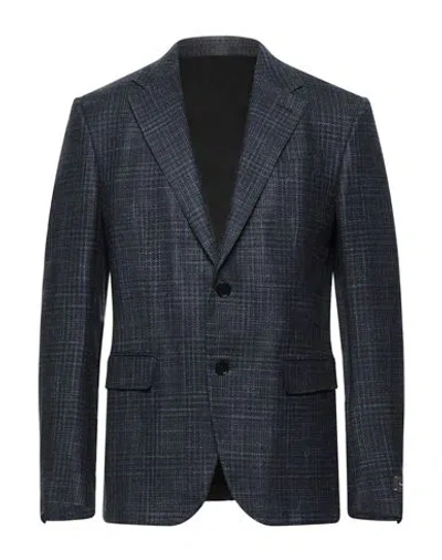 Zegna Man Blazer Slate Blue Size 46 Wool, Silk, Cashmere