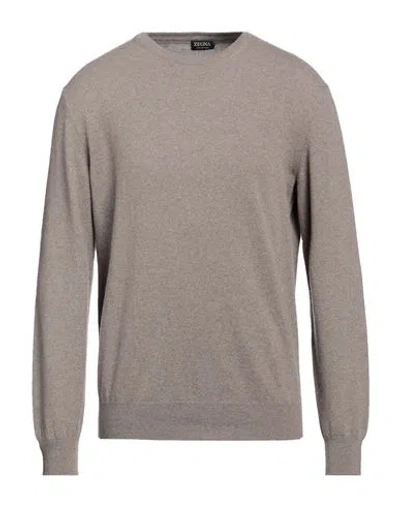 Zegna Man Sweater Beige Size 42 Cashmere