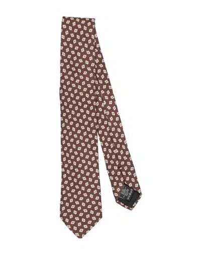 Zegna Man Ties & Bow Ties Cocoa Size - Cotton, Silk In Brown
