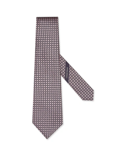 Zegna Pink Cinque Pieghe Silk Tie