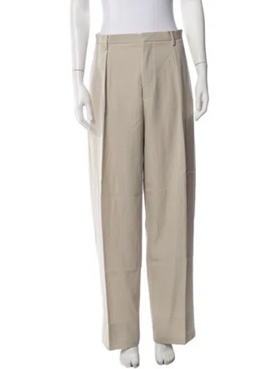 Pre-owned Zegna Straight Leg Pants In Neutrals