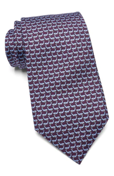 Zegna Ties Quadri Silk Whale Tie In Purple