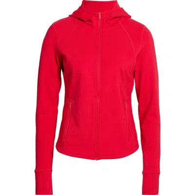 Zella Cozy Tech Zip Hooded Jacket In Red