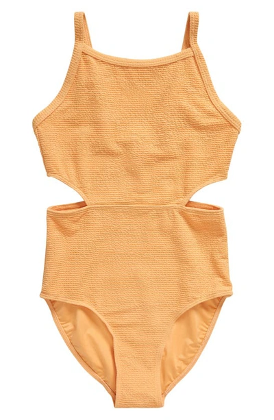 Zella Girl Kids' Paradise Cutout One-piece Swimsuit In Coral Beads