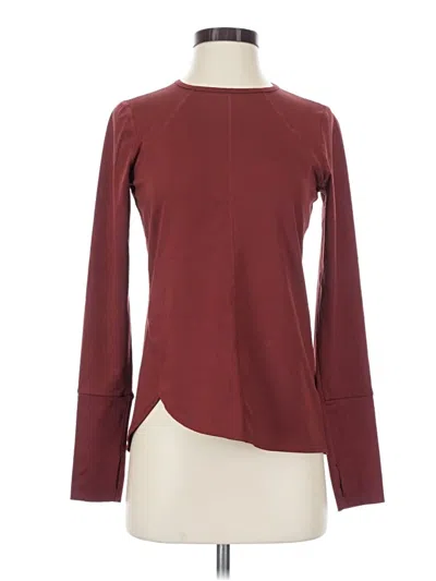 Pre-owned Zella Long Sleeve T-shirt In Burgundy