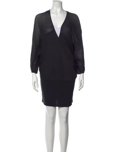 Pre-owned Zero + Maria Cornejo Merino Wool V-neck Sweater In Black
