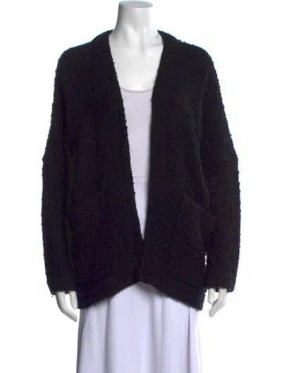 Pre-owned Zero + Maria Cornejo Open Front Sweater In Black