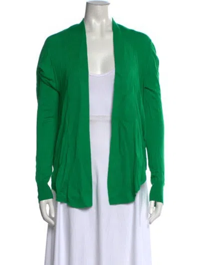 Pre-owned Zero + Maria Cornejo Open Front Sweater In Green