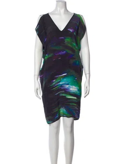Pre-owned Zero + Maria Cornejo Silk Mini Dress In Blue
