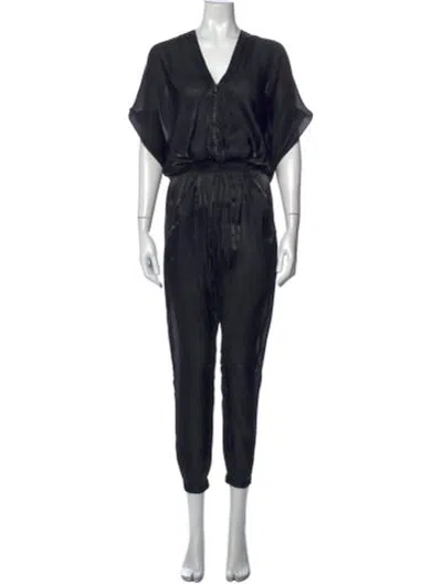 Pre-owned Zero + Maria Cornejo V-neck Jumpsuit In Grey