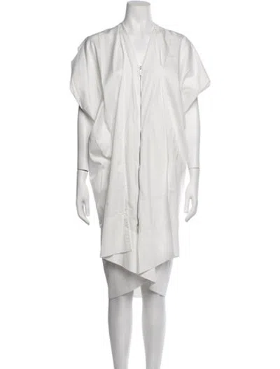 Pre-owned Zero + Maria Cornejo V-neck Midi Length Dress In Grey