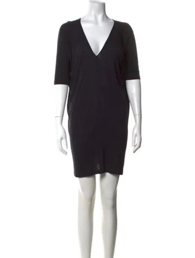 Pre-owned Zero + Maria Cornejo V-neck Mini Dress In Black