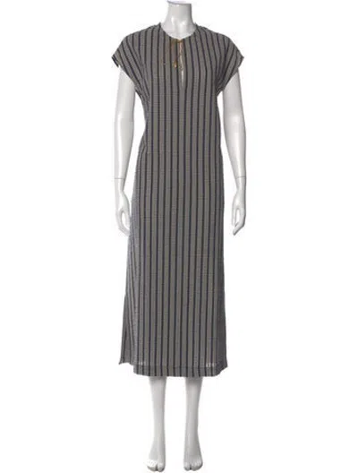 Pre-owned Zeus + Dione Striped Long Dress In Multicolor