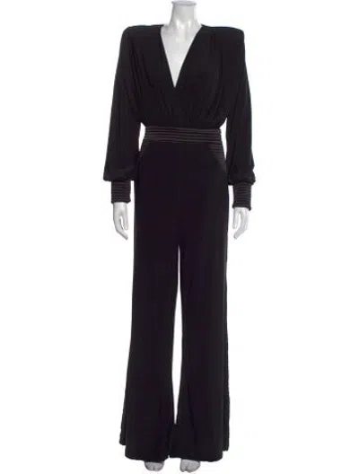 Pre-owned Zhivago V-neck Jumpsuit In Black