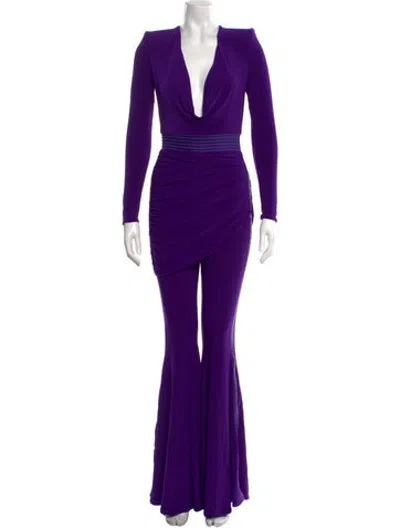 Pre-owned Zhivago V-neck Jumpsuit W/ Tags In Purple