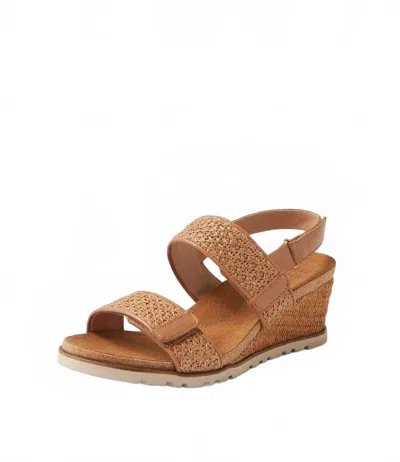 Ziera Women's Kift Wedge Sandals - Wide In Coffee Syn Raffia In Brown