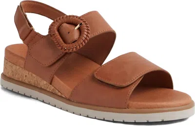 Ziera Women's Vatch Sandals - Wide In Tan-almond Sole Leather In Brown