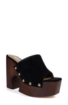 Zigi Atlas Platform Slide Sandal In Black Suede