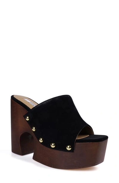 Zigi Atlas Platform Slide Sandal In Black Suede