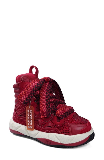 Zigi Rocina High Top Sneaker In Red