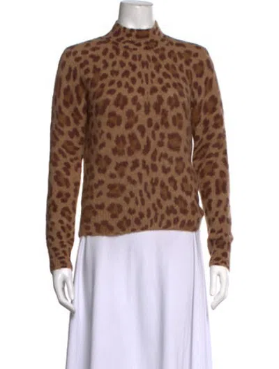 Pre-owned Zimmermann Alpaca Animal Print Sweater In Brown