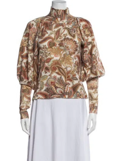 Pre-owned Zimmermann Cashmere Paisley Print Sweater In Neutrals