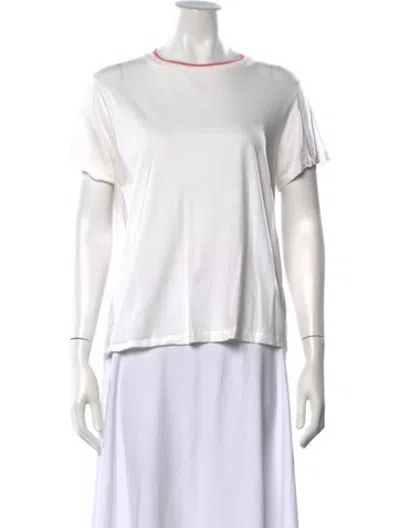Pre-owned Zimmermann Crew Neck Short Sleeve T-shirt In White