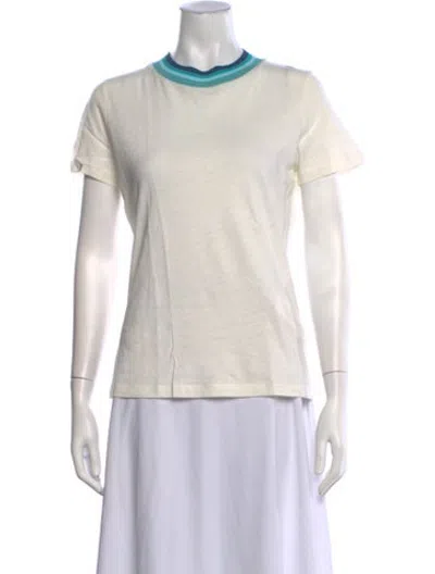 Pre-owned Zimmermann Crew Neck Short Sleeve T-shirt In White